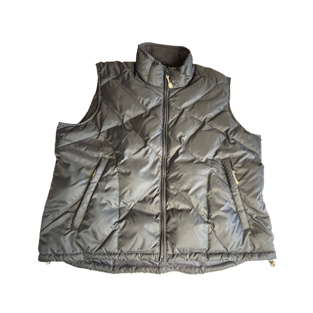 Cabelas Goose‎ Down Vest Mens XL Black 650 Fill Power Quilted Puffer Gorpcore